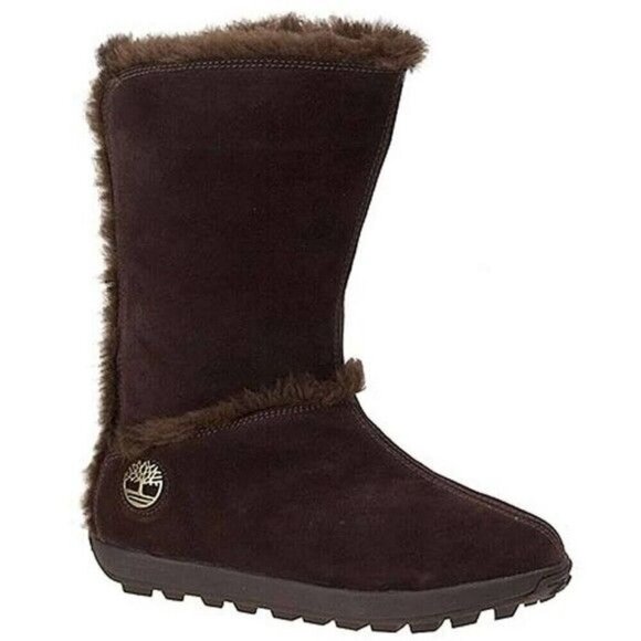 Timberland 61642 Women's Shearling Brown Suede Pull-On Boot 6.5 - Picture 1 of 7